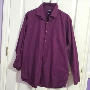 Croft & Barrow Classic Fit Plum Long Sleeve Button Down Shirt Office Event M